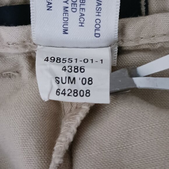 Gap Khaki Linen/Cotton Blend Wide-Leg Cropped Pants w/ Drawstring & Pockets, 10 - Picture 10 of 10